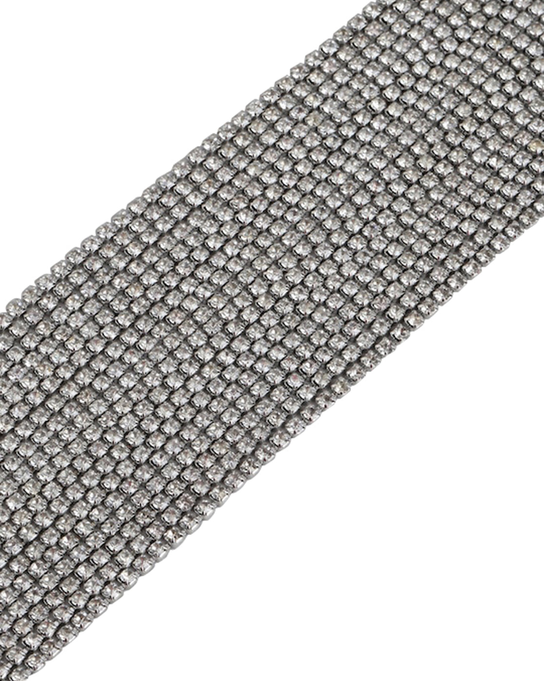 Cz With Rhodium Plated Layered Choker Necklace For Women