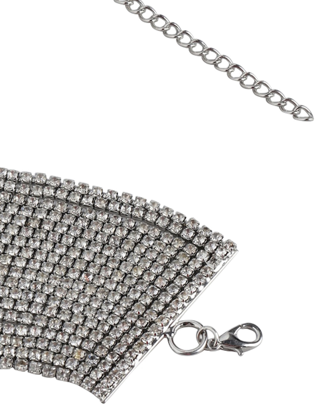 Cz With Rhodium Plated Layered Choker Necklace For Women