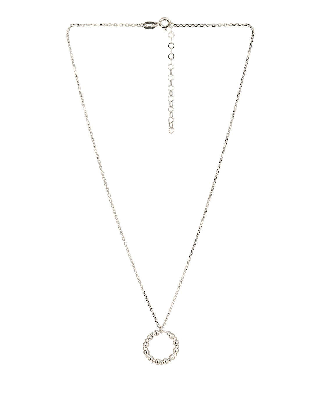 Rhodium Plated Circular Pendant With Chain For Women