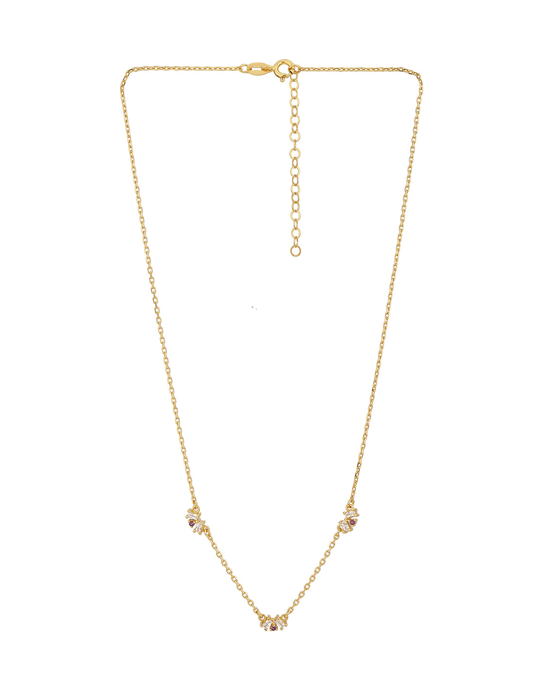 18Kt Gold Plated With Cz Fancy Necklace For Women