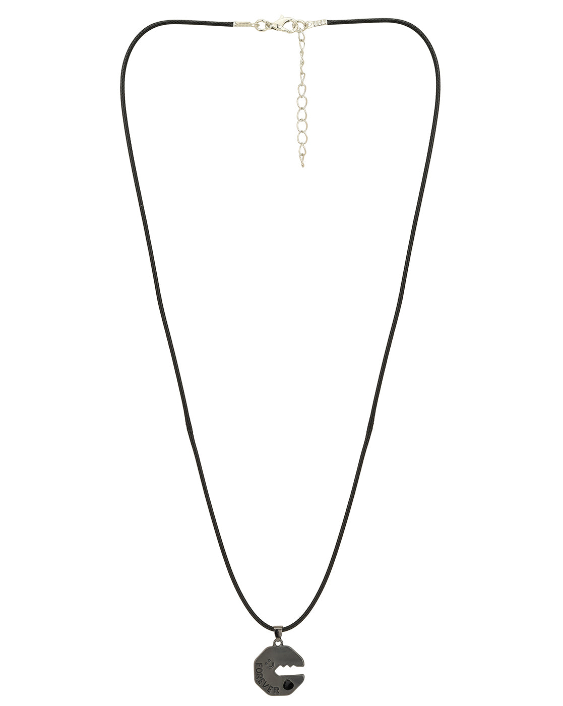 Set of 2 Silver Plated Love You forever Lock & Key Pendant with chain for couples