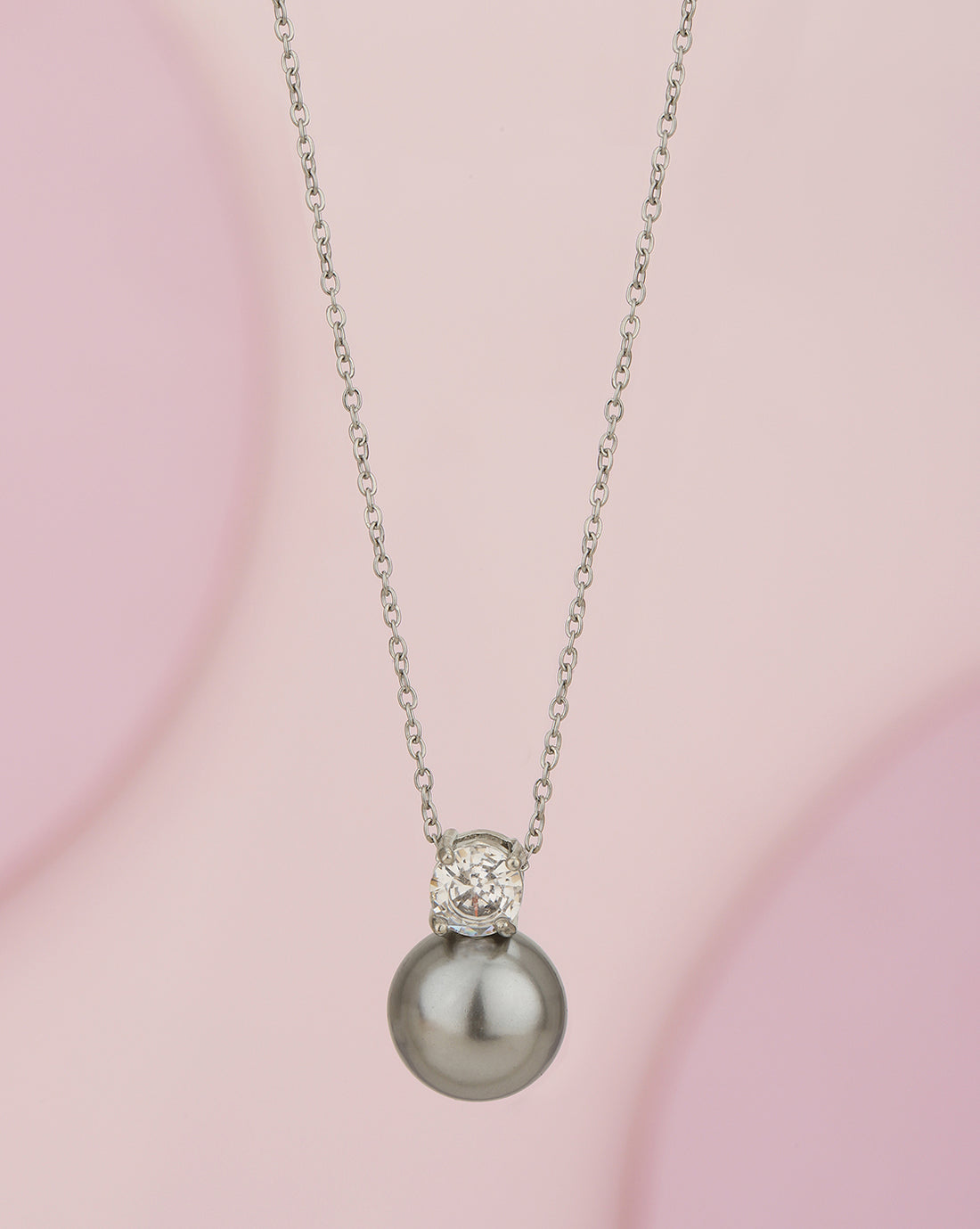 Silver Plated CZ Pendant with chain for women