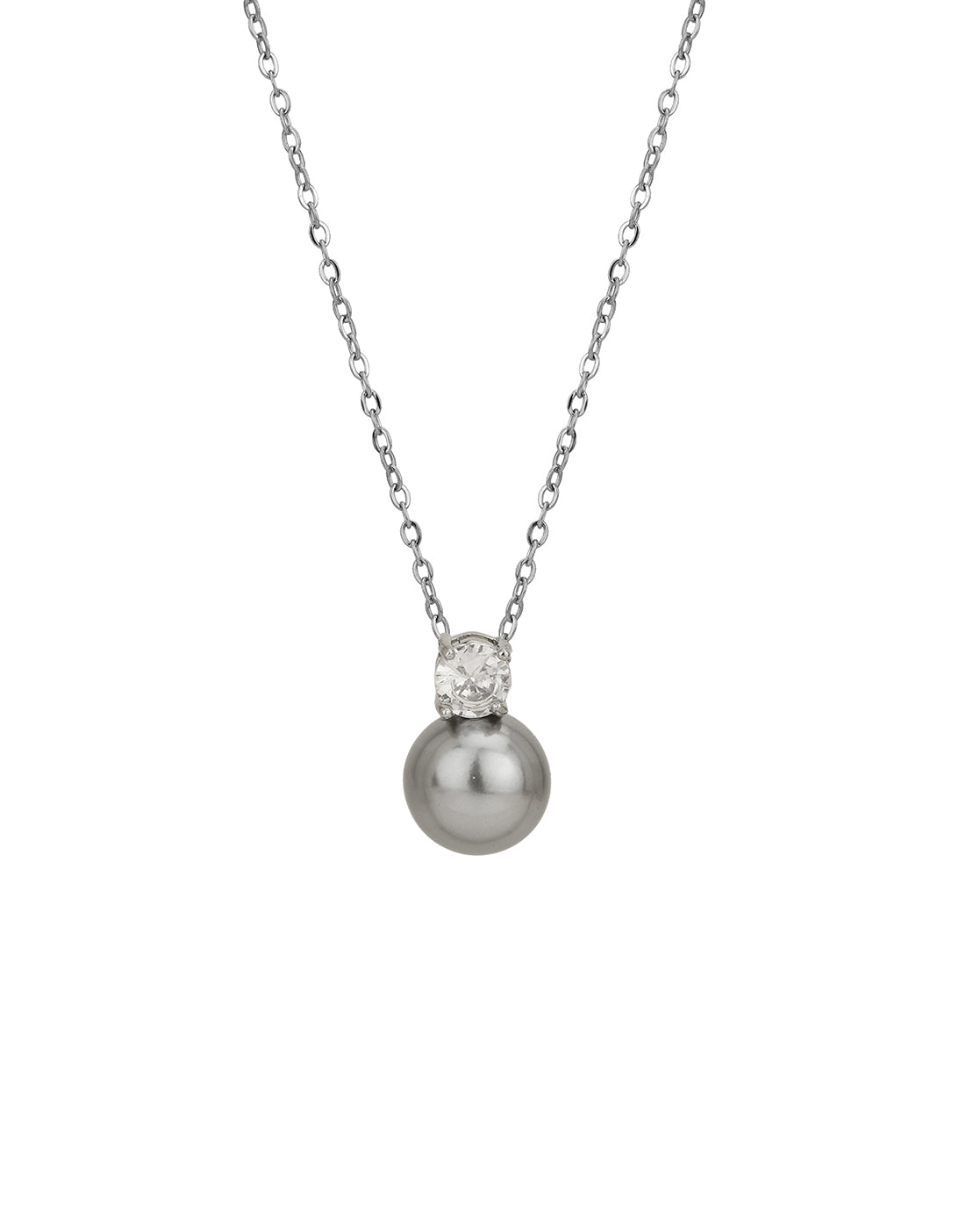 Silver Plated CZ Pendant with chain for women