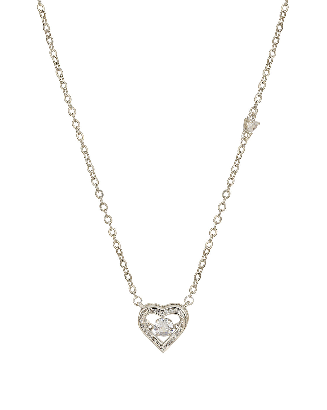Silver Plated with CZ Heart Fancy Necklace for women