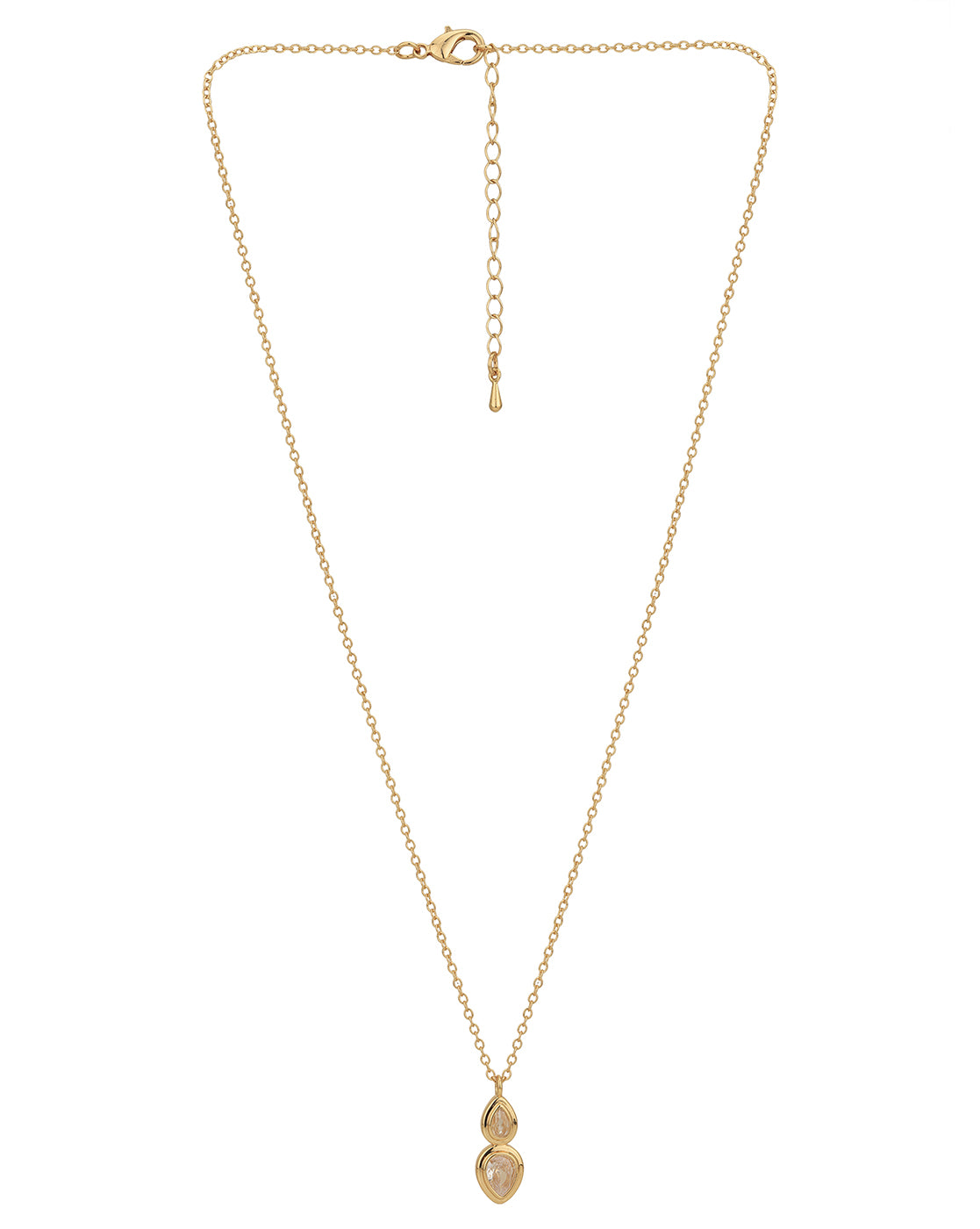 Gold Plated CZ Pendant with chain for women