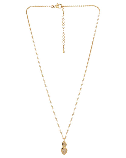 Gold Plated  CZ Pendant with chain for women
