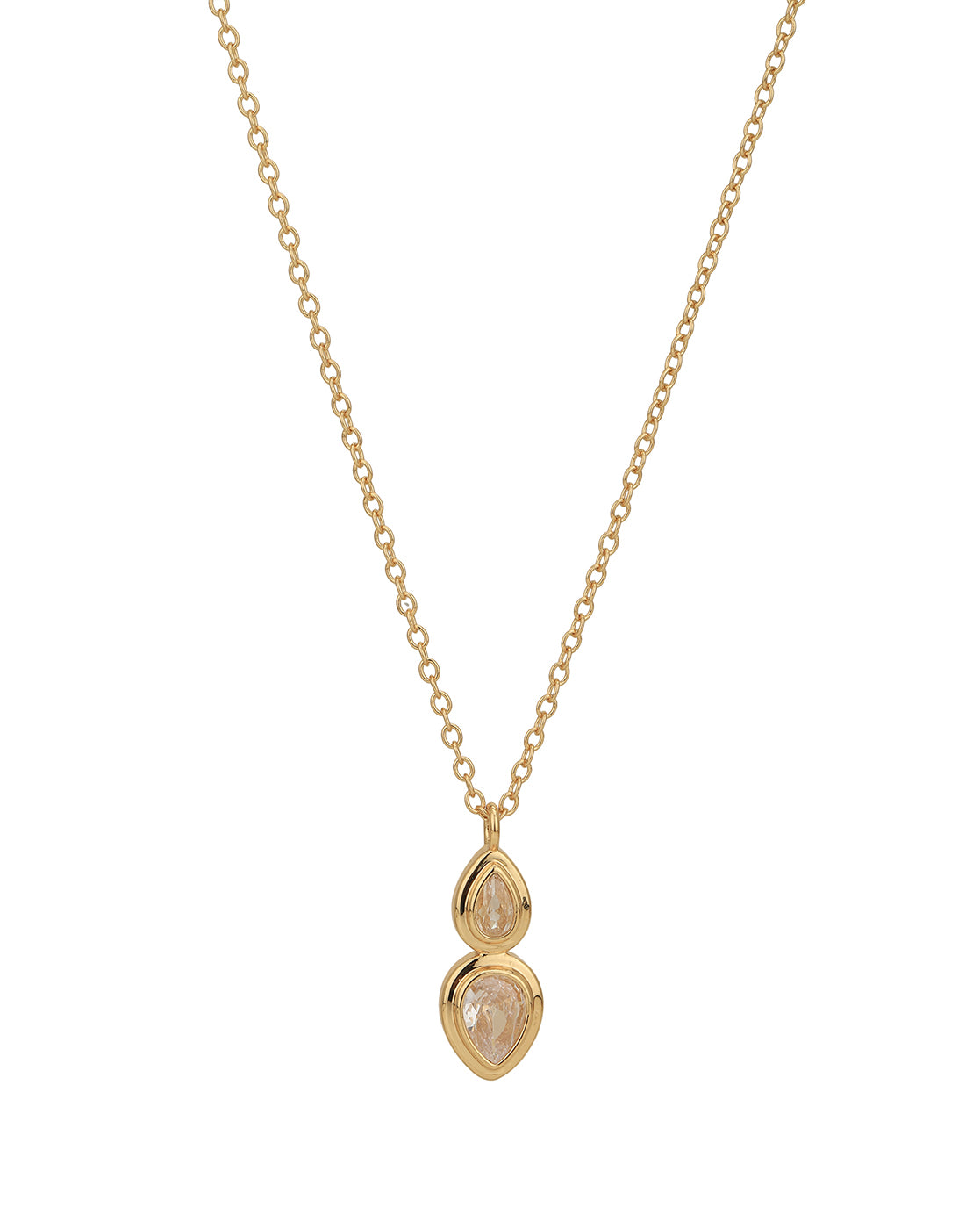 Gold Plated CZ Pendant with chain for women