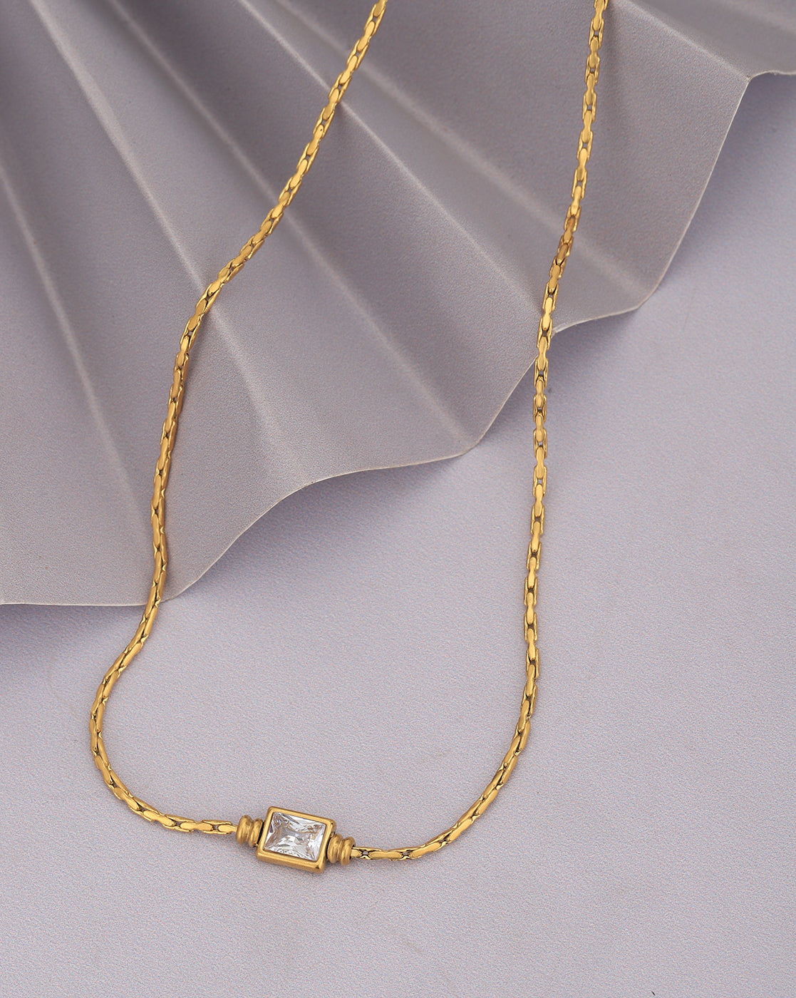 Gold Plated Crystal Fancy Necklace for women