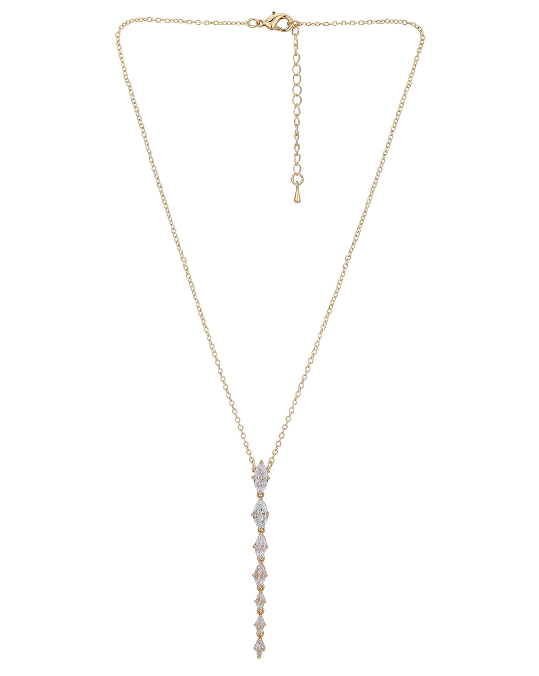 Gold Plated with CZ Lariat Neckace for women