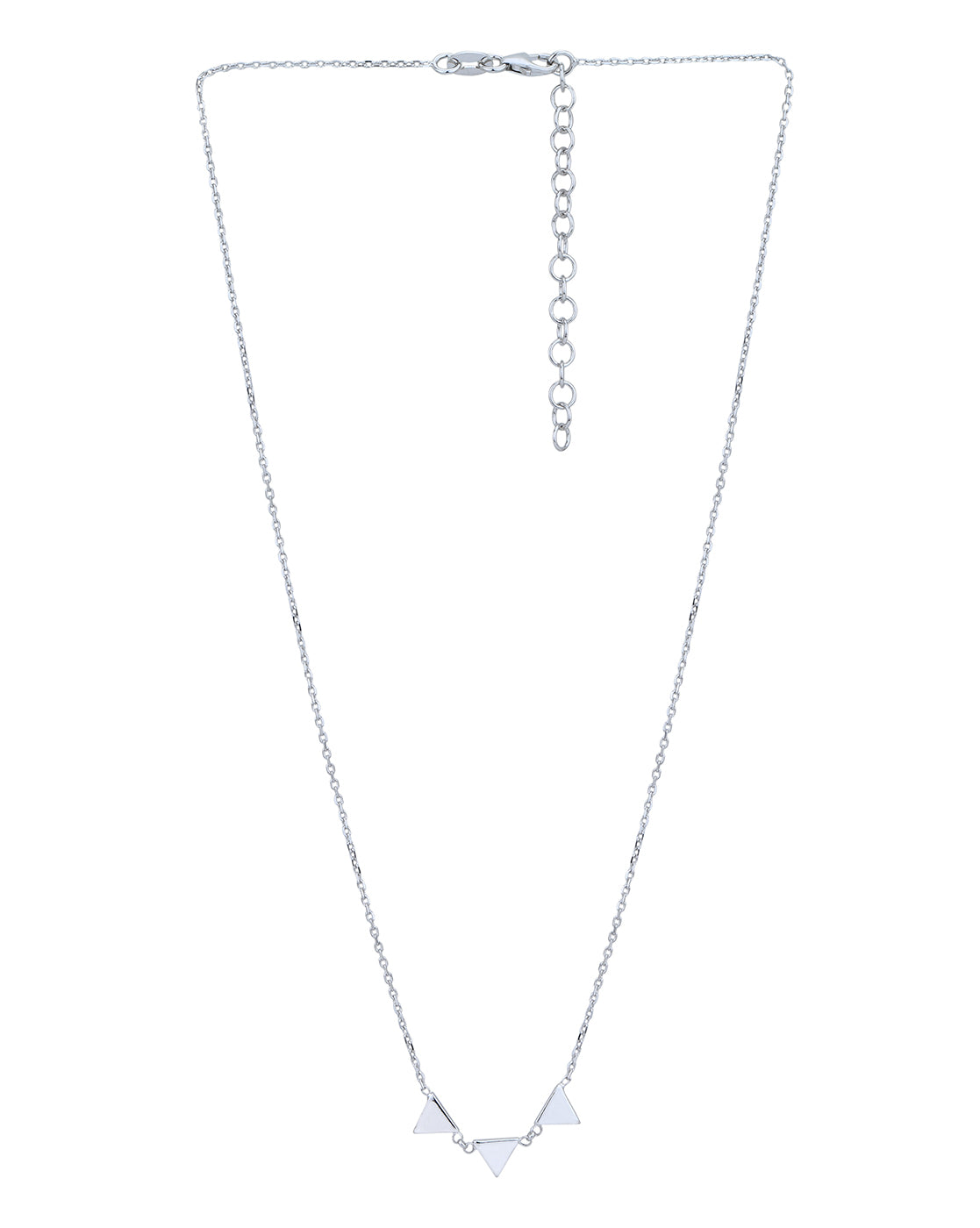 Rhodium Plated Triangle Shape Necklace for women