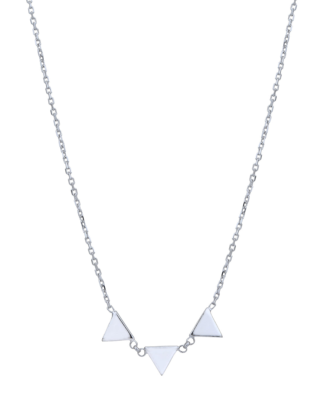 Rhodium Plated Triangle Shape Necklace for women
