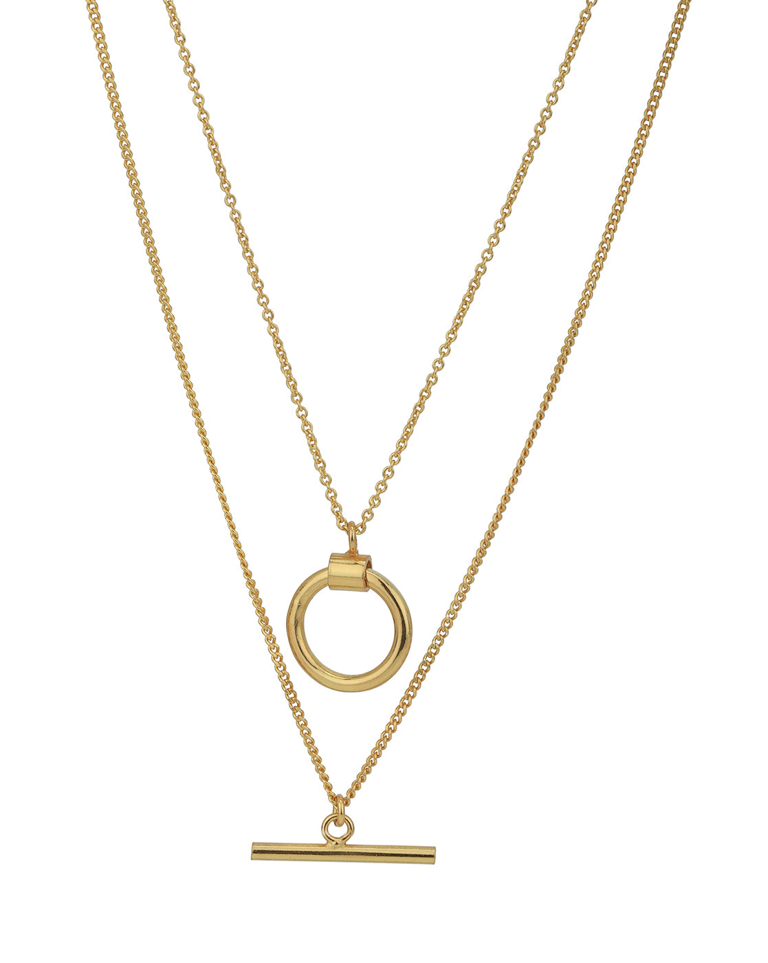 18kt Gold Plated Double Chain Necklace for women