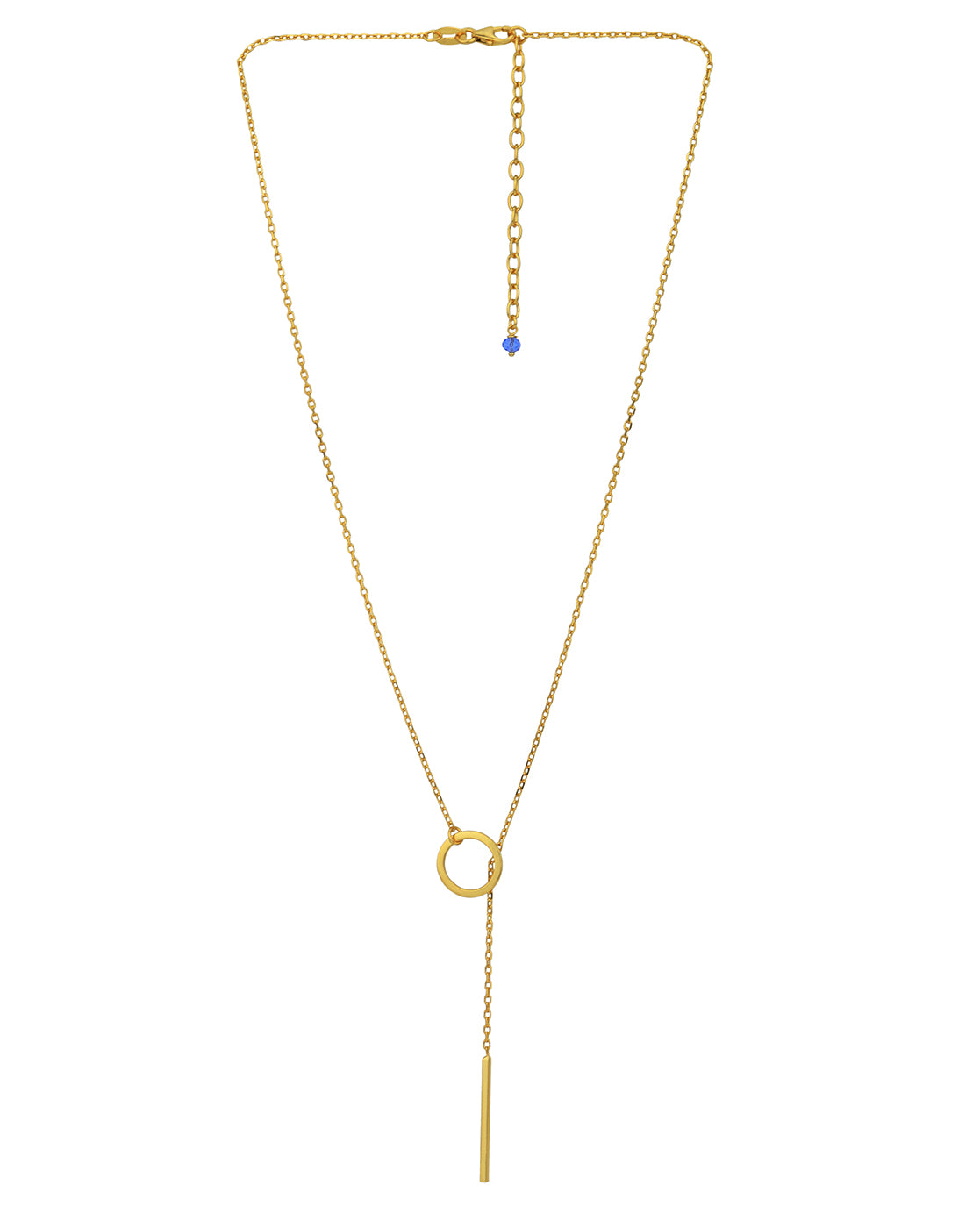 18kt Gold Plated Dangling Bar Lariat Necklace for women