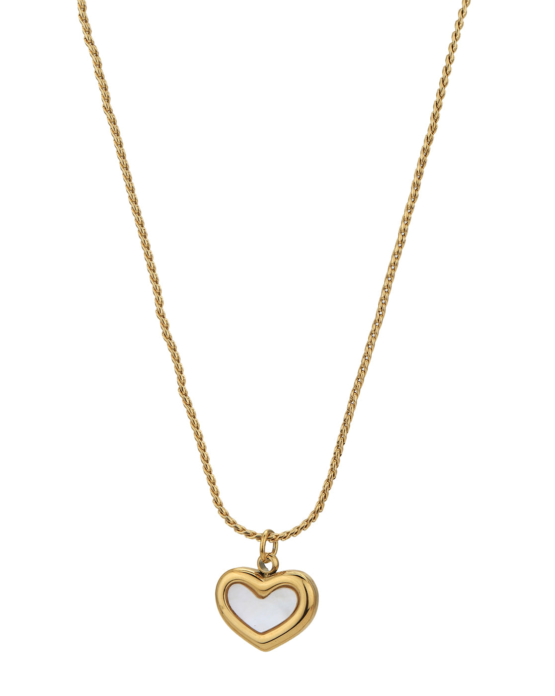 Gold Plated with Shell Heart Pendant and chain for women
