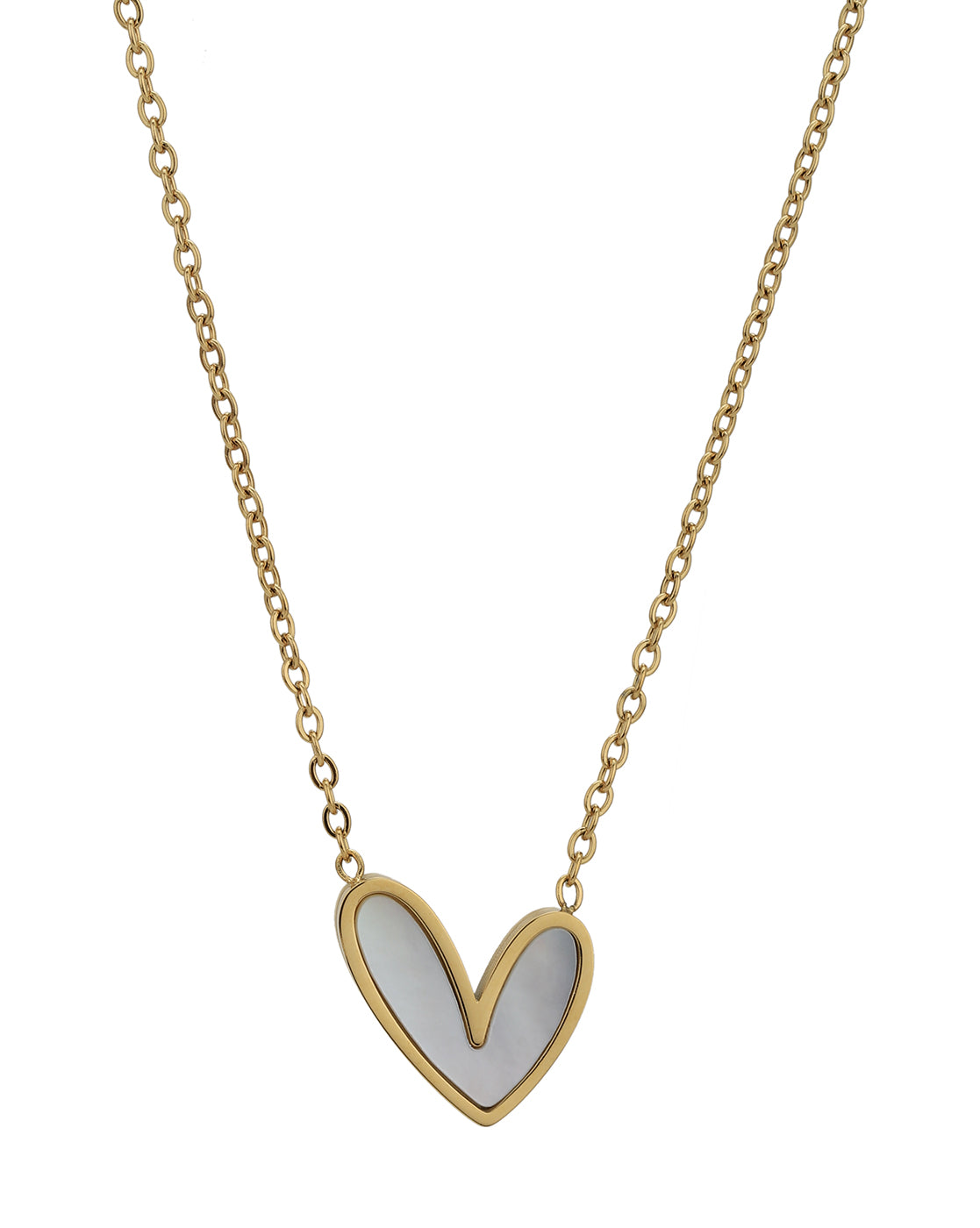 Gold Plated Heart with Shell Necklace for women