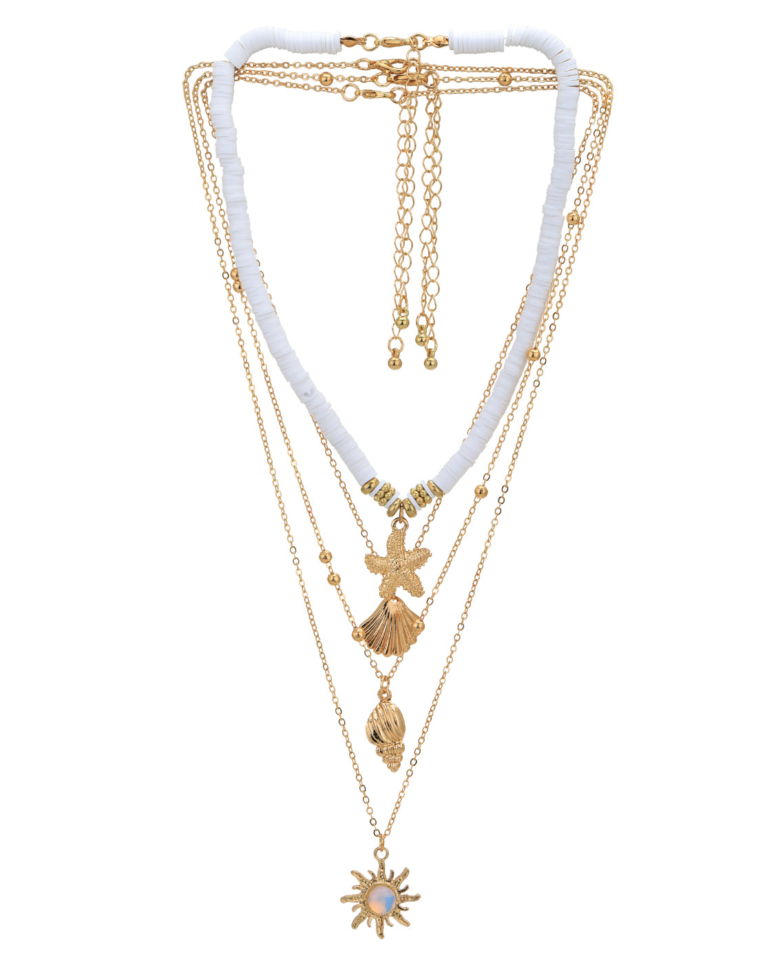 Set of 4 Rose Gold Plated Necklace for women