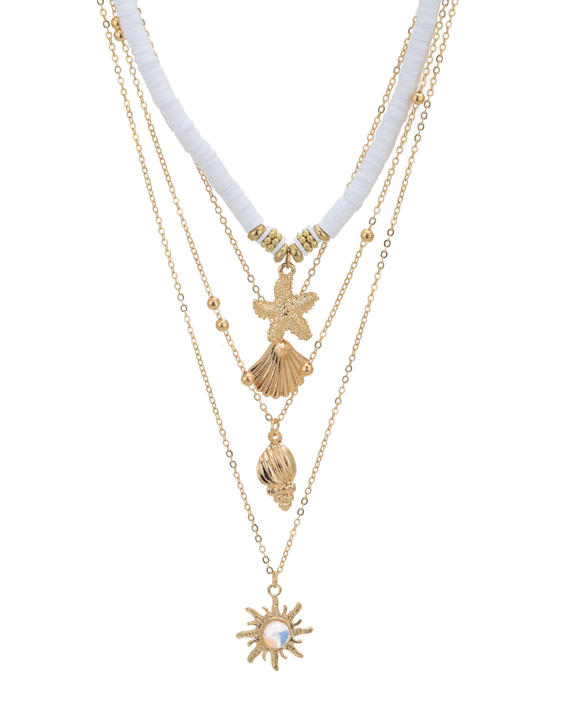 Set of 4 Rose Gold Plated Necklace for women