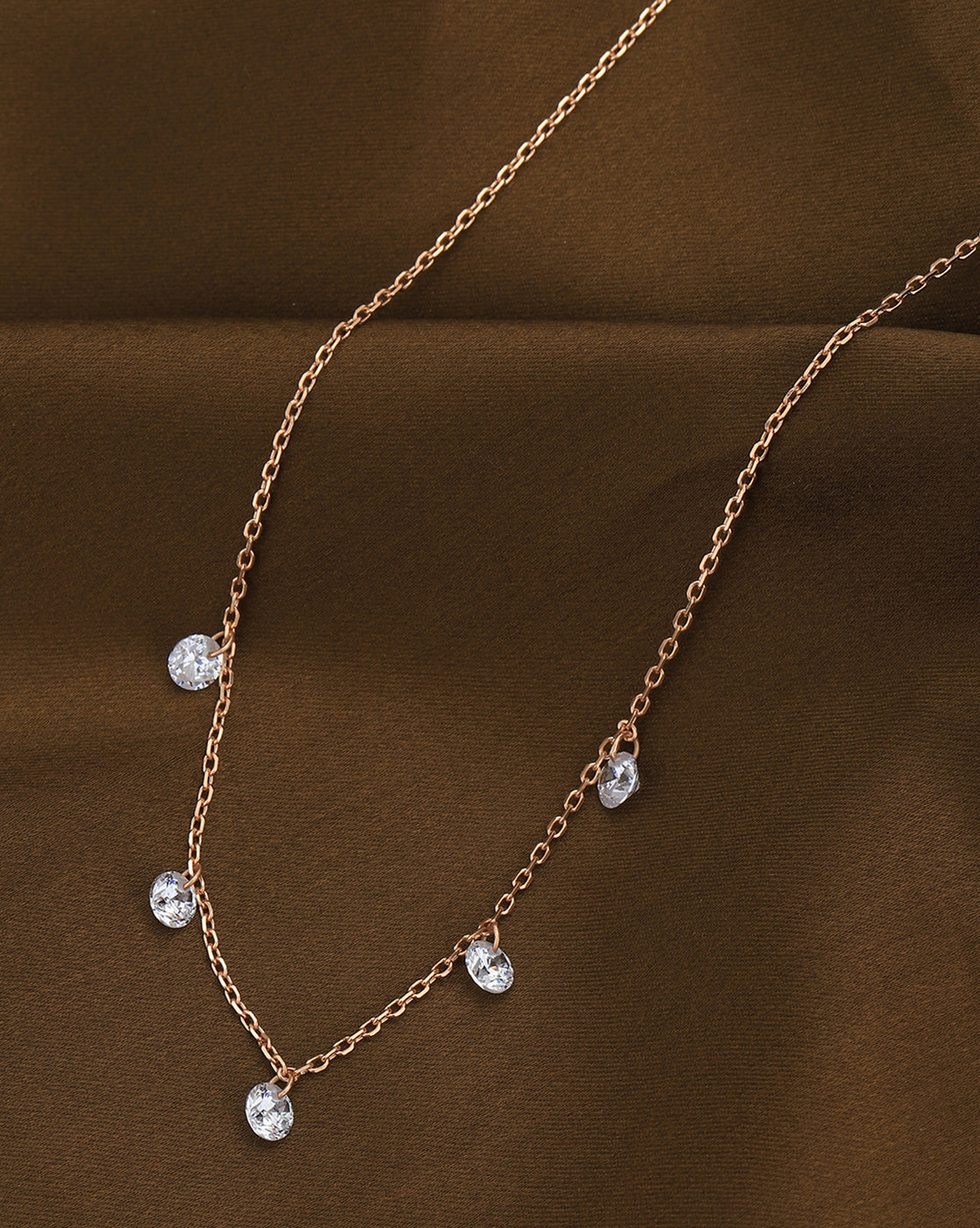 18kt Rose Gold Plated with CZ Necklace for women