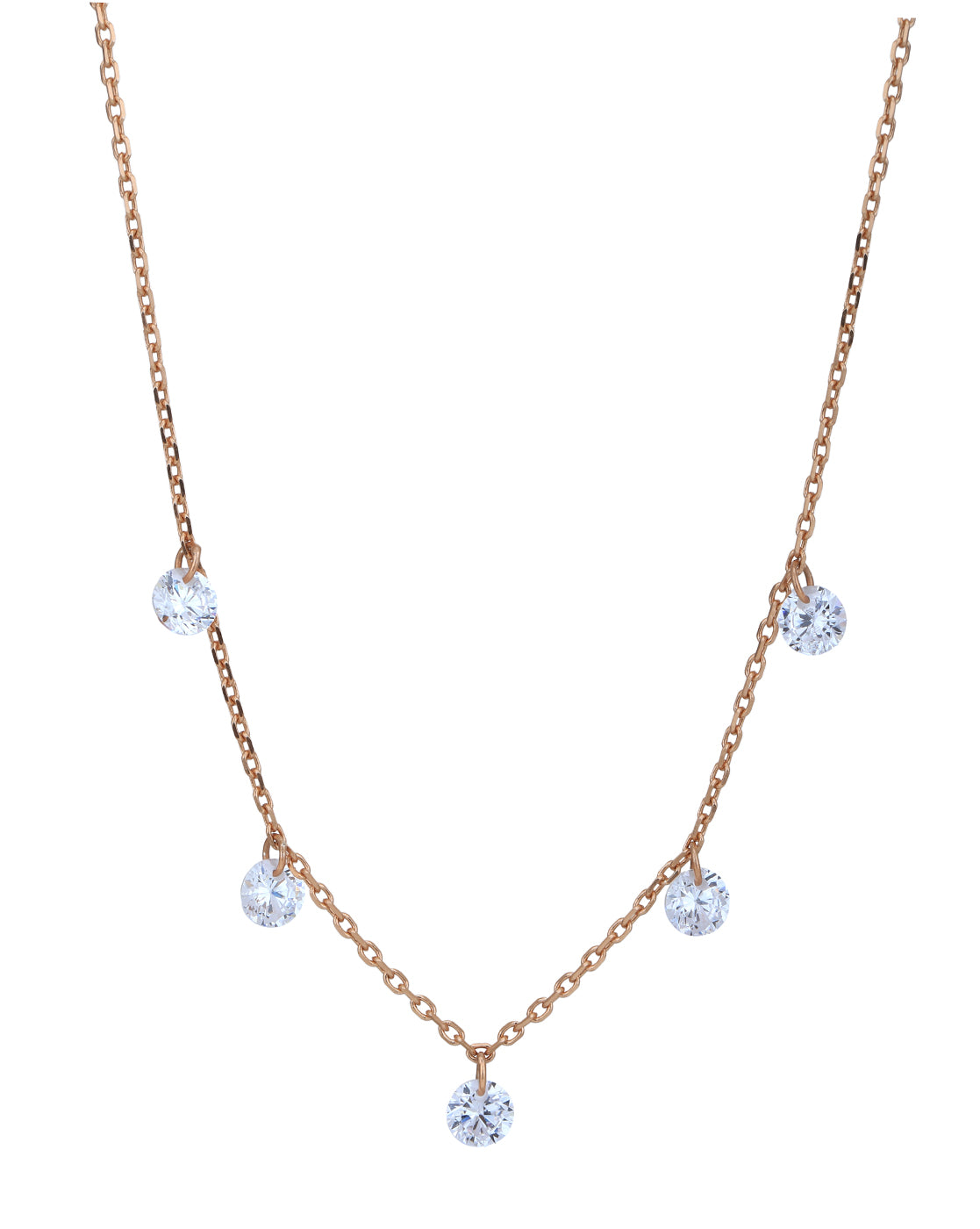 18kt Rose Gold Plated with CZ Necklace for women