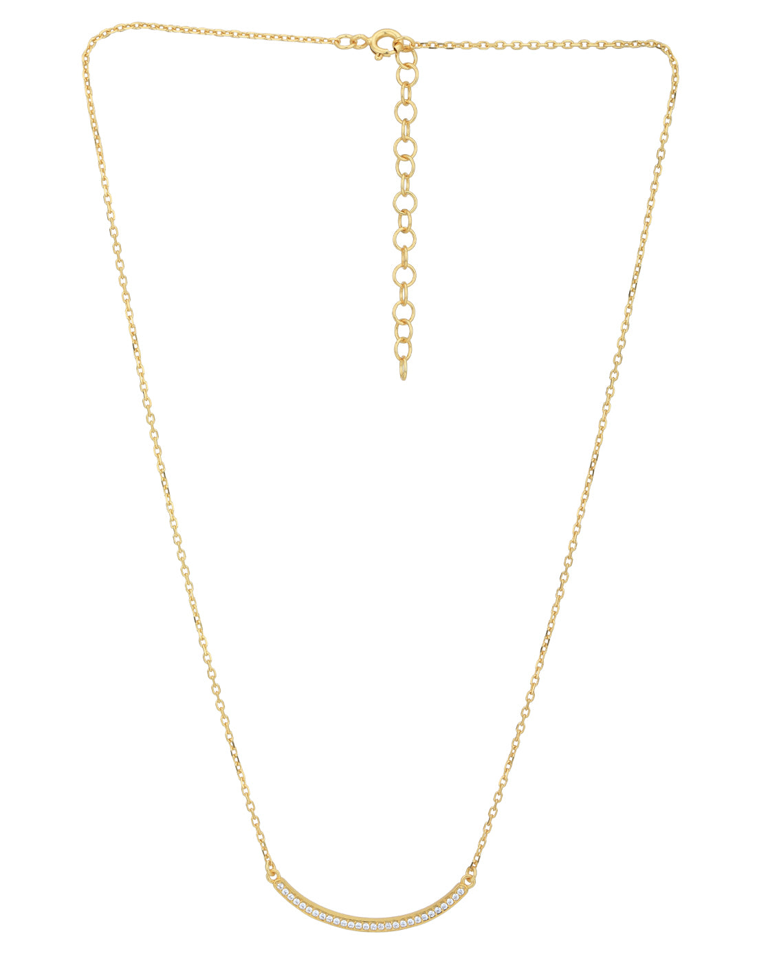 18kt Gold Plated with CZ Bar Necklace for women