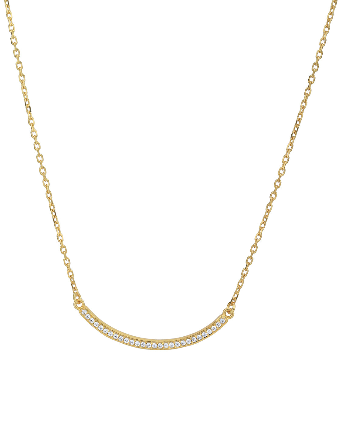 18kt Gold Plated with CZ Bar Necklace for women