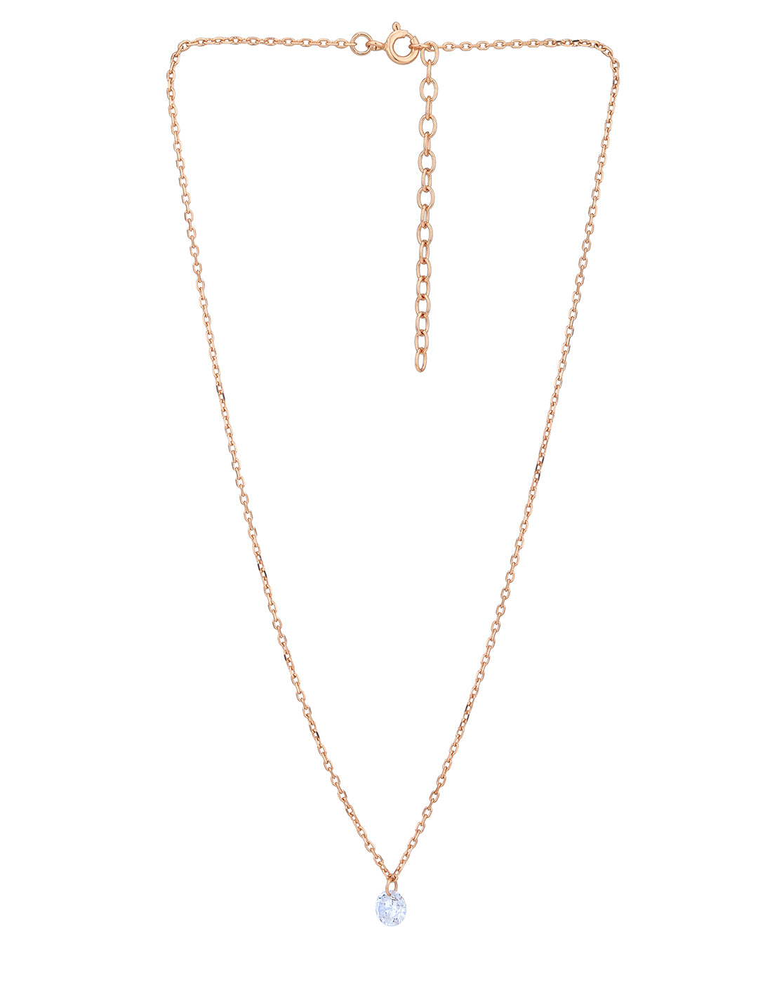 18kt Rose Gold Plated with CZ Pendant with Chain for women