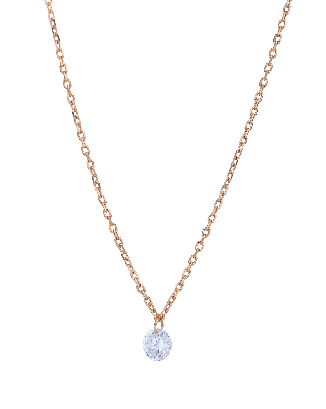 18kt Rose Gold Plated with CZ Pendant with Chain for women