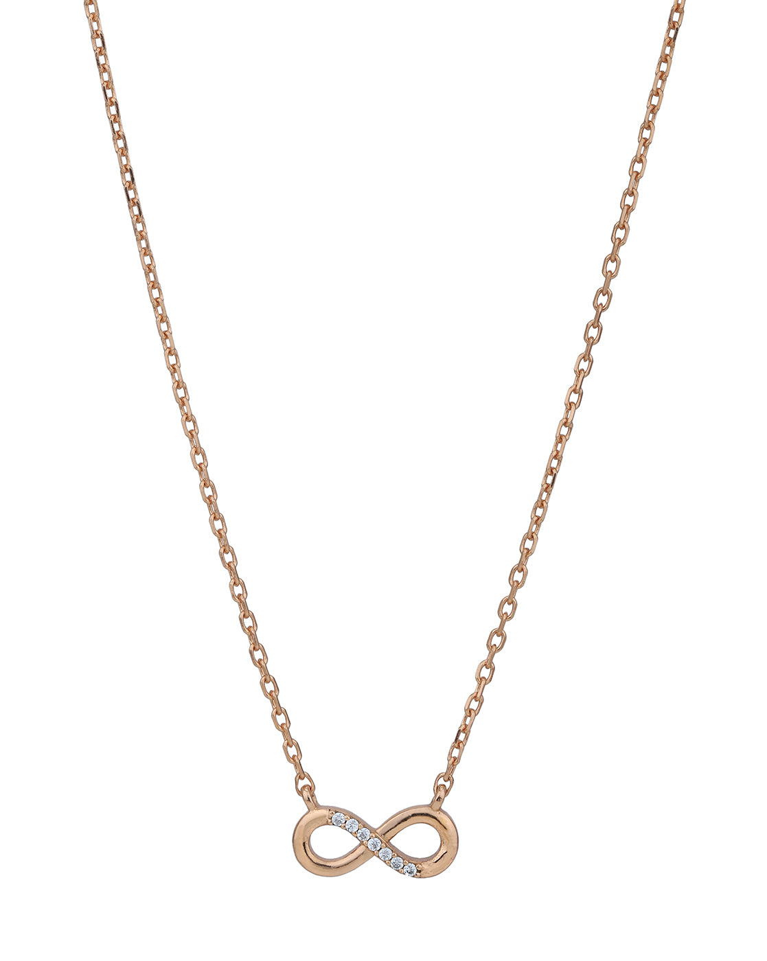 18kt Rose Gold Plated with CZ Infinity Necklacel