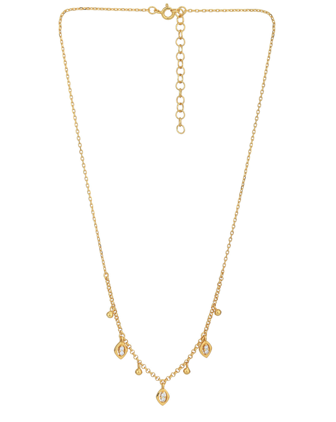 18kt Gold Plated with CZ Drop Necklace