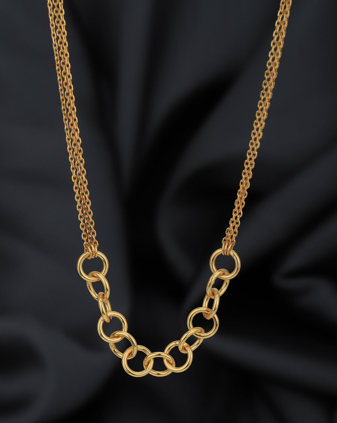 18kt Gold Plated Double Chain Link Necklace