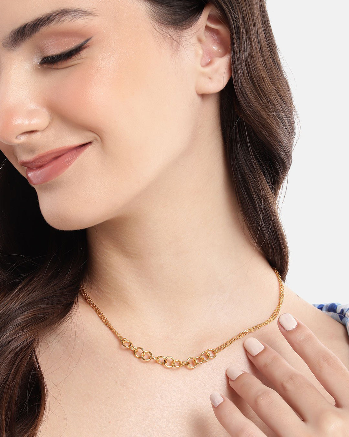 18kt Gold Plated Double Chain Link Necklace