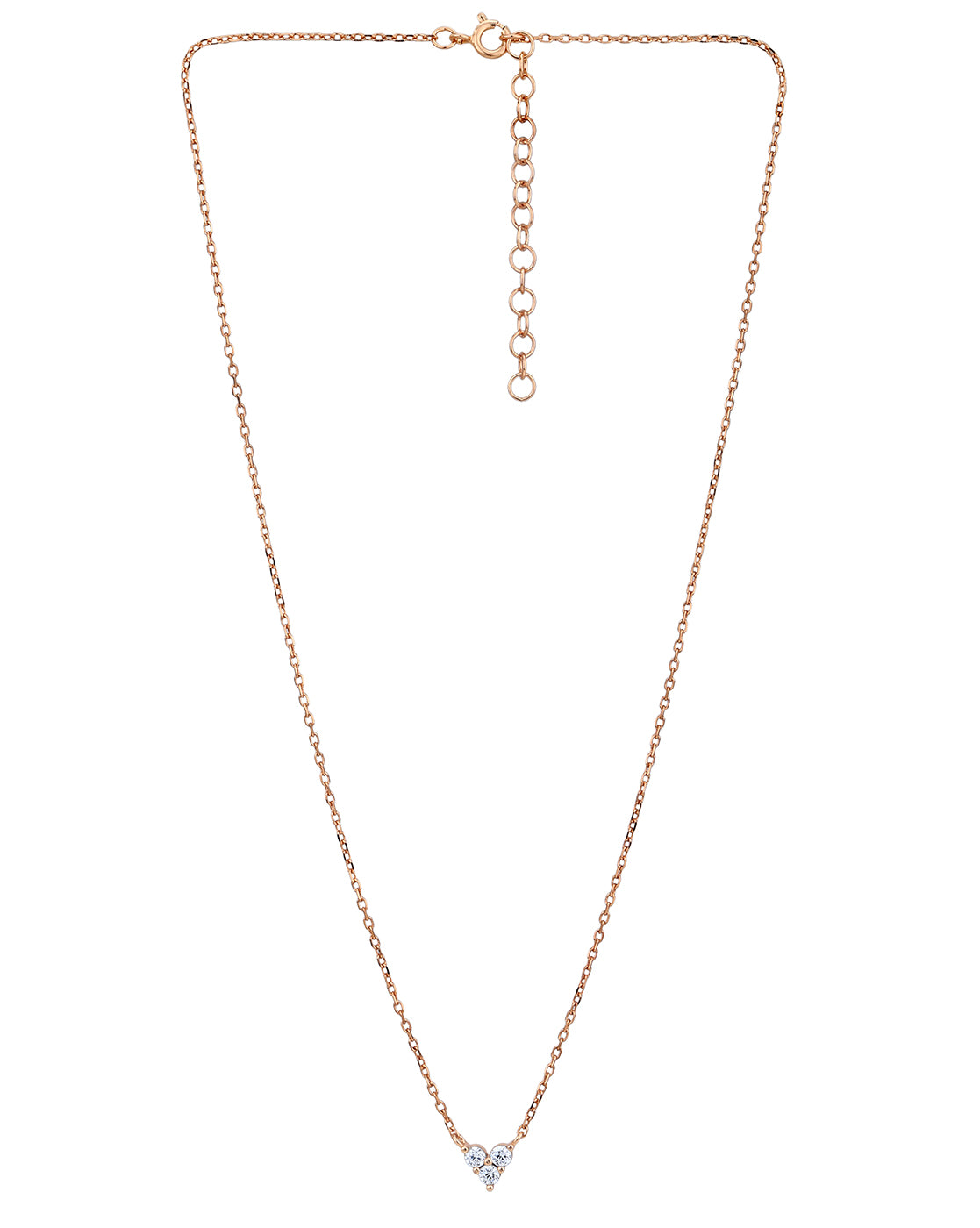 18kt Rose Gold Plated with CZ Heart Necklace