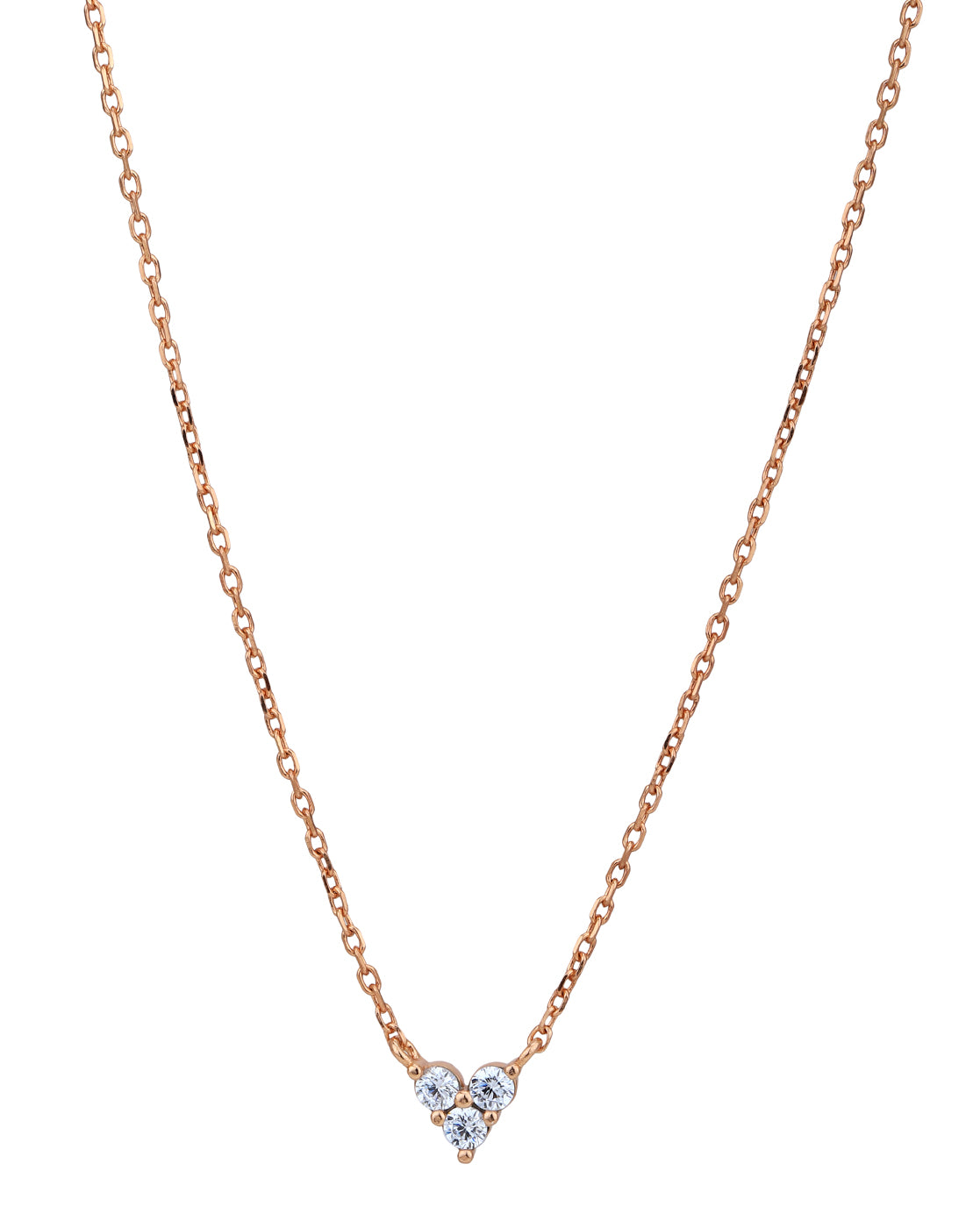 18kt Rose Gold Plated with CZ Heart Necklace
