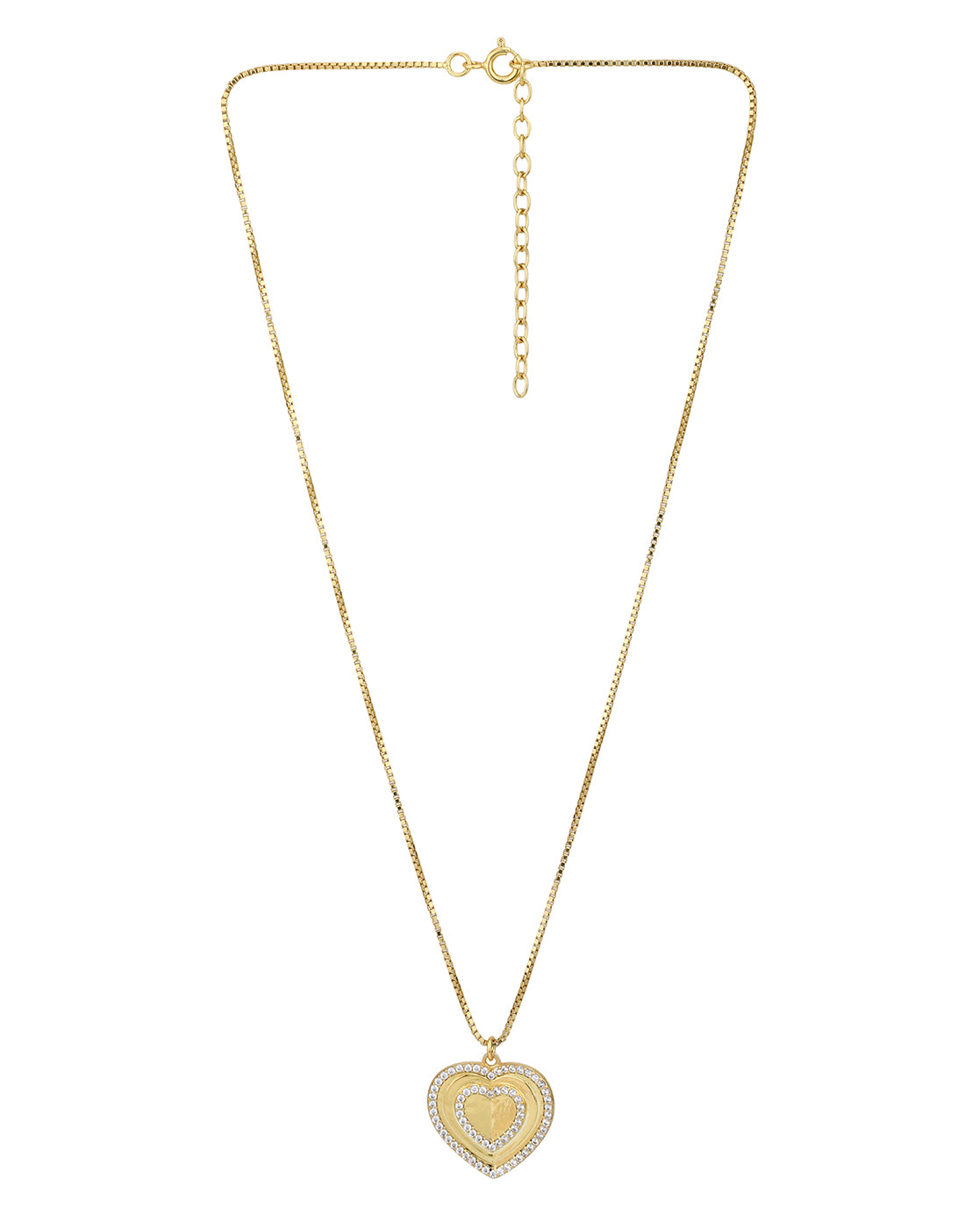 18kt Gold Plated with CZ Heart Pendant with Chain for women