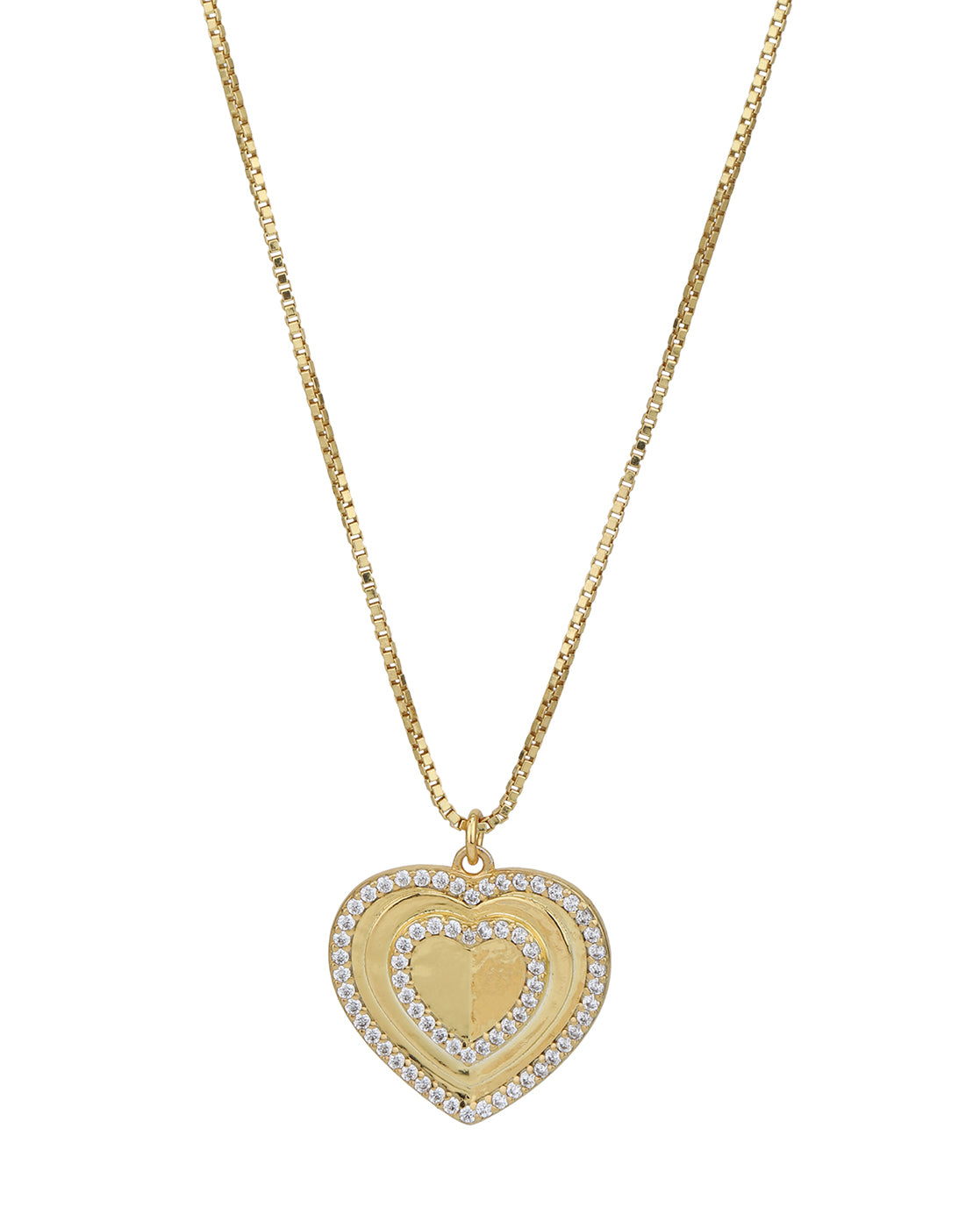 18kt Gold Plated with CZ Heart Pendant with Chain for women