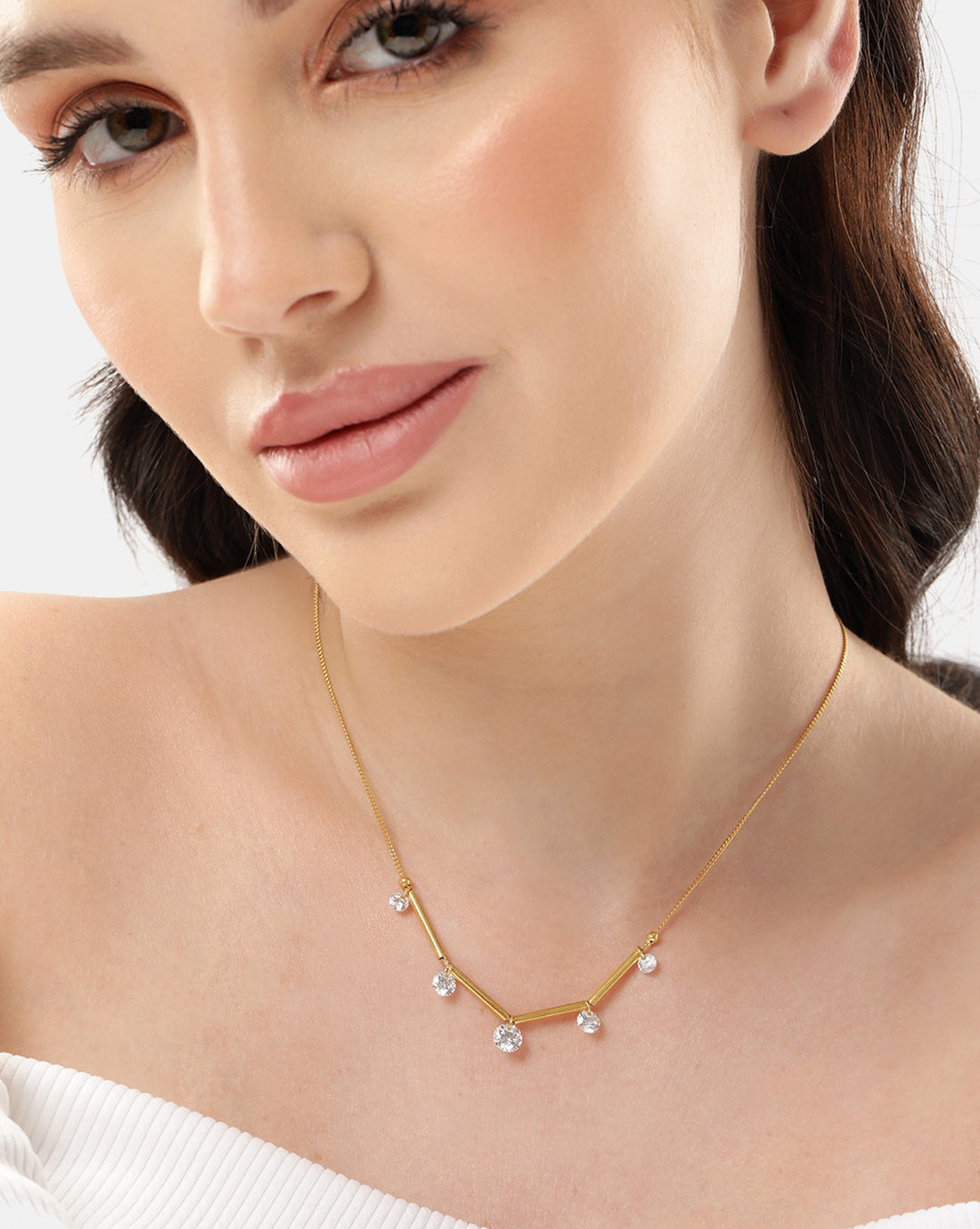 18kt Gold Plated with CZ Fancy Necklace
