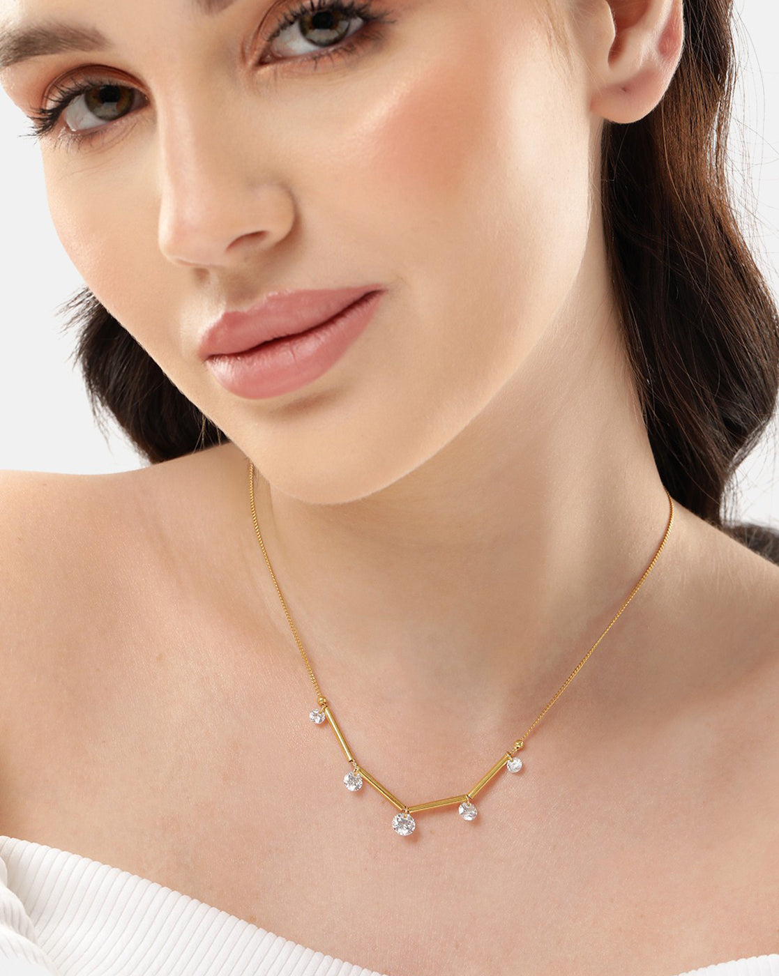 18kt Gold Plated with CZ Fancy Necklace