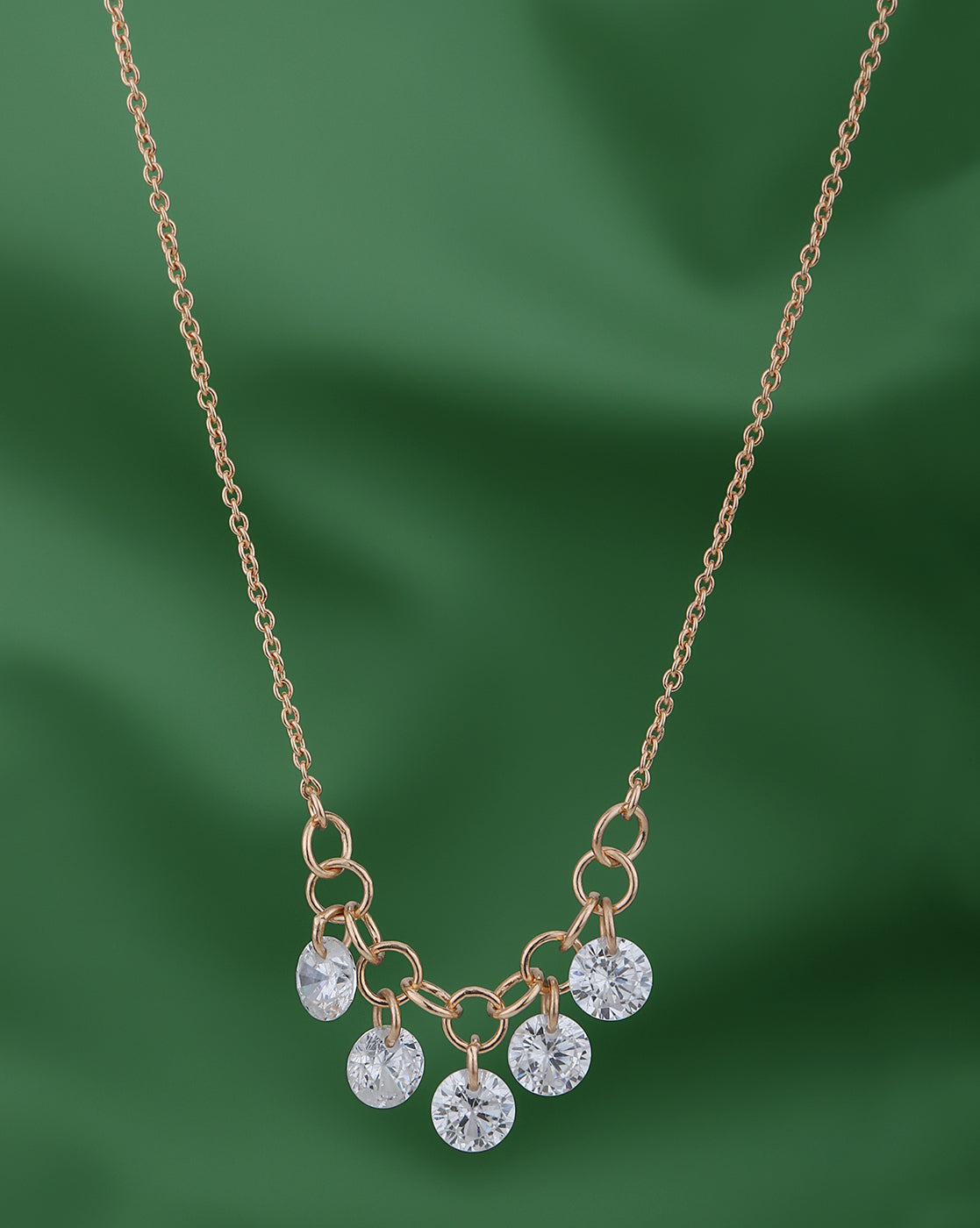 18kt Rose Gold Plated with CZ Necklace
