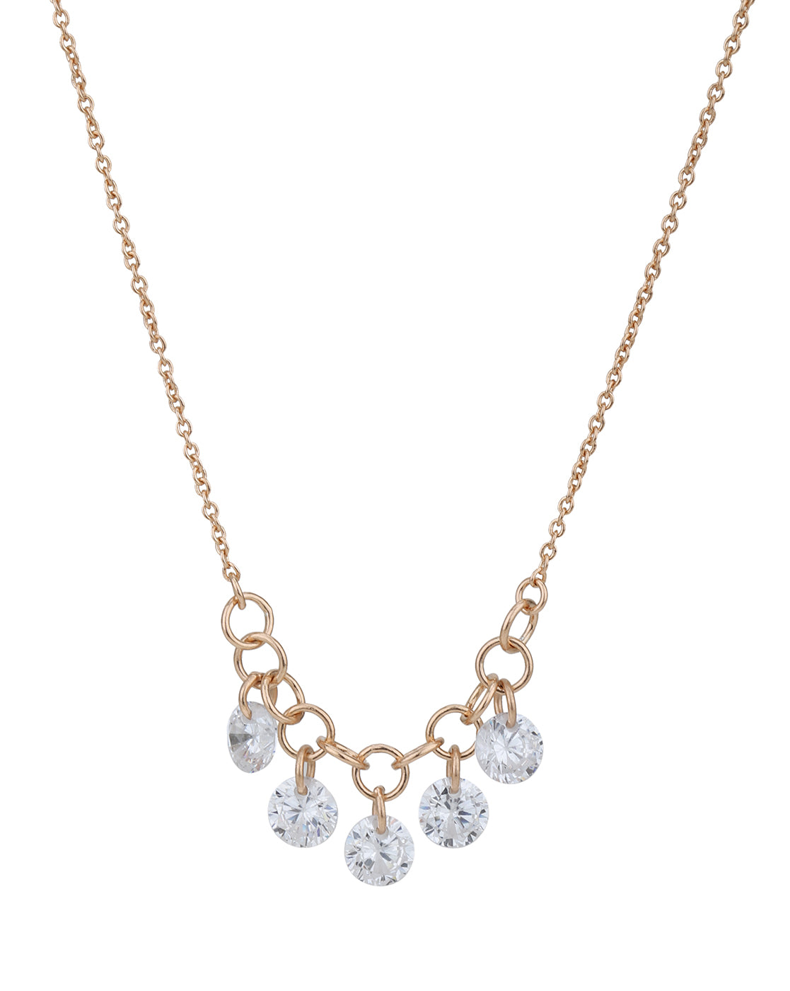 18kt Rose Gold Plated with CZ Necklace