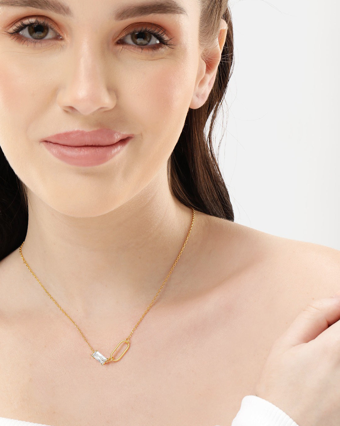 18kt Gold Plated with CZ Necklace