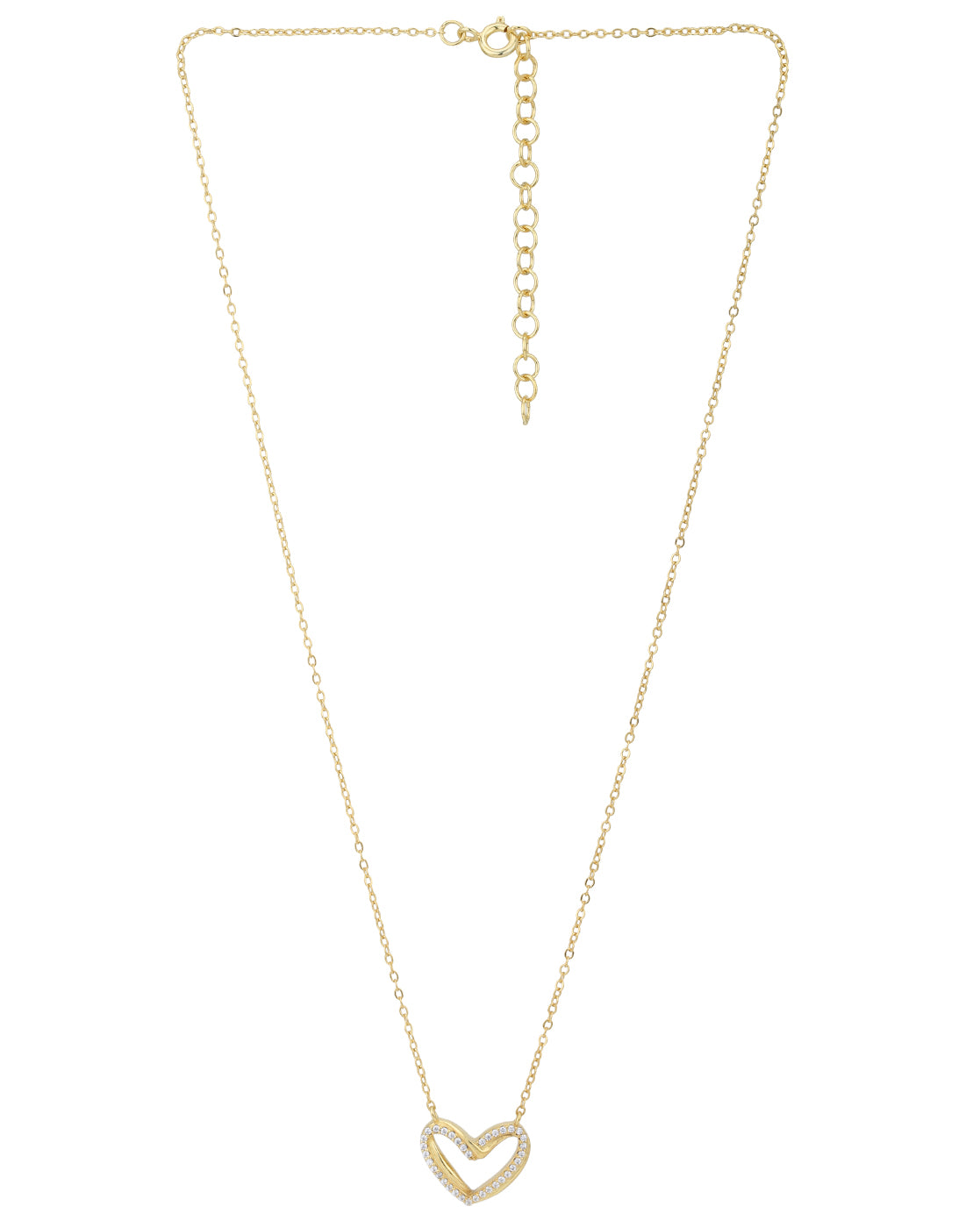 18kt Gold Plated CZ Heart Necklace