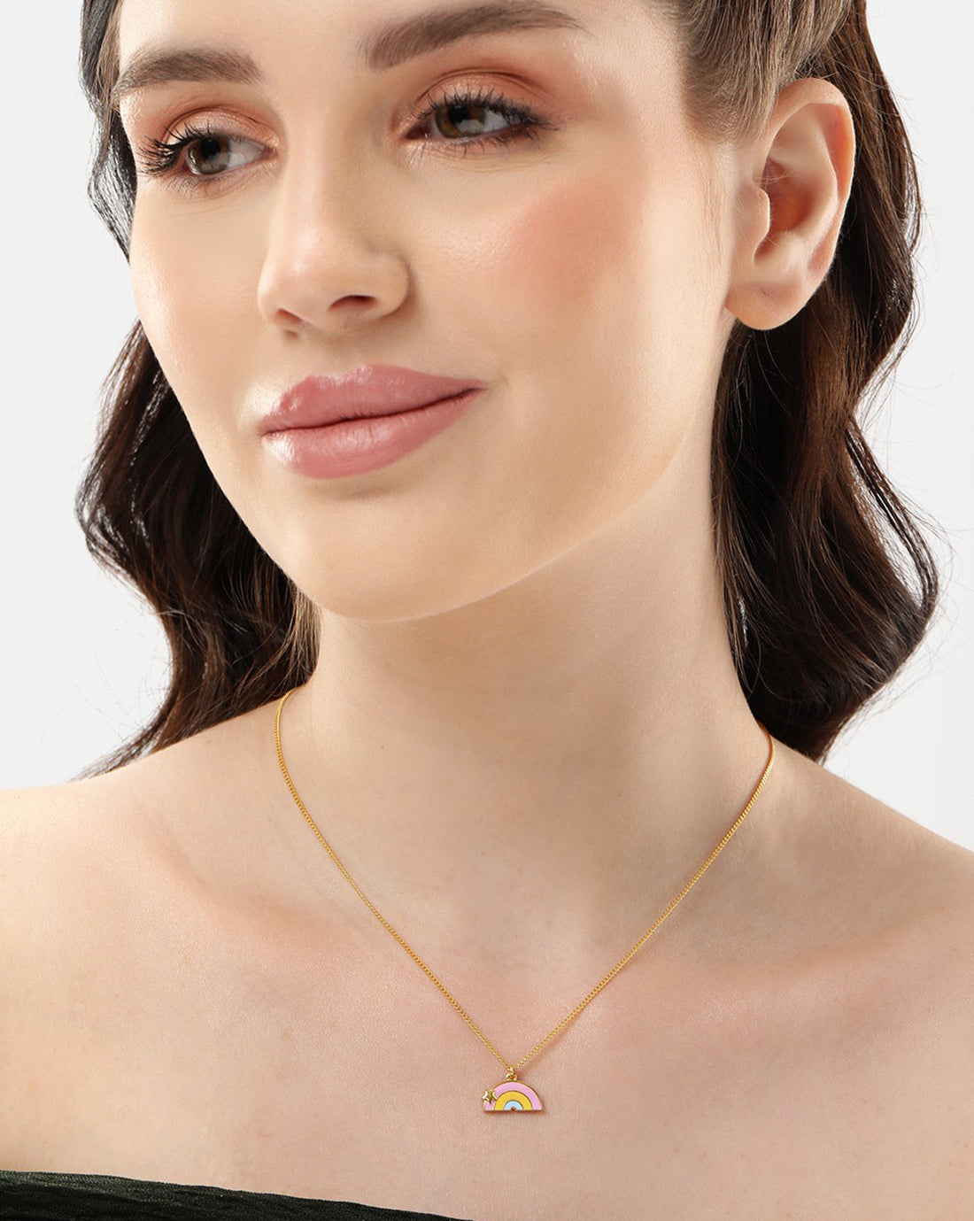 18kt Gold Plated Rainbow Pendant and Chain