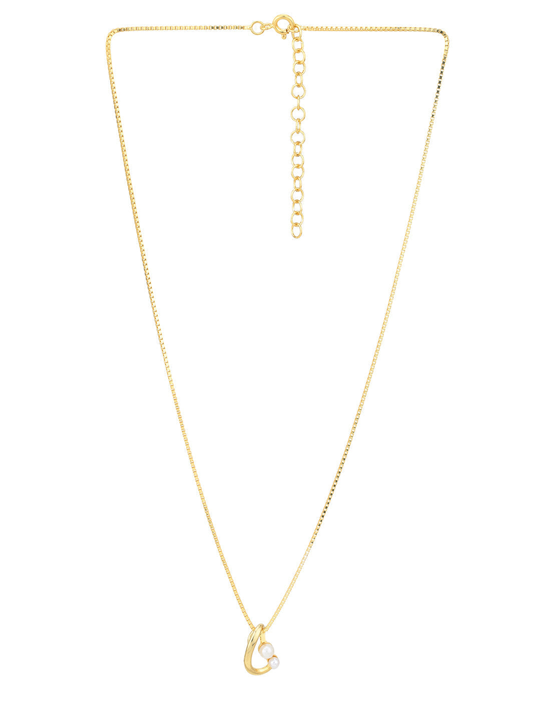 18kt Gold Plated with Pearl Contemporary Pendant with Chain