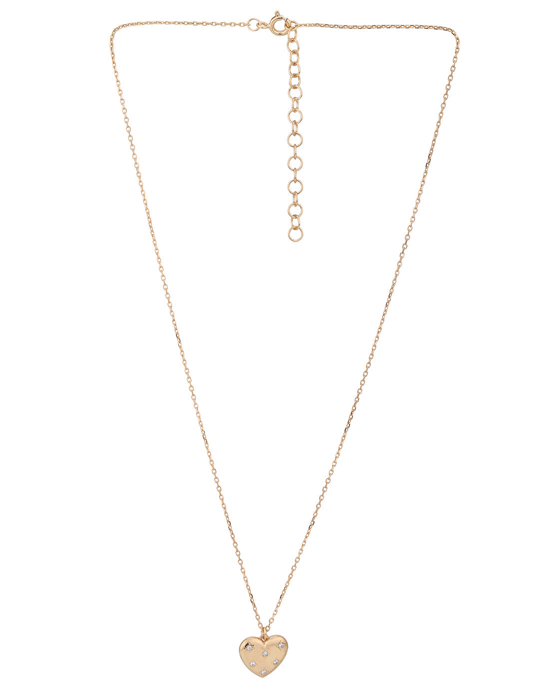 18kt Rose Gold Plated CZ Heart Pendant and Chain