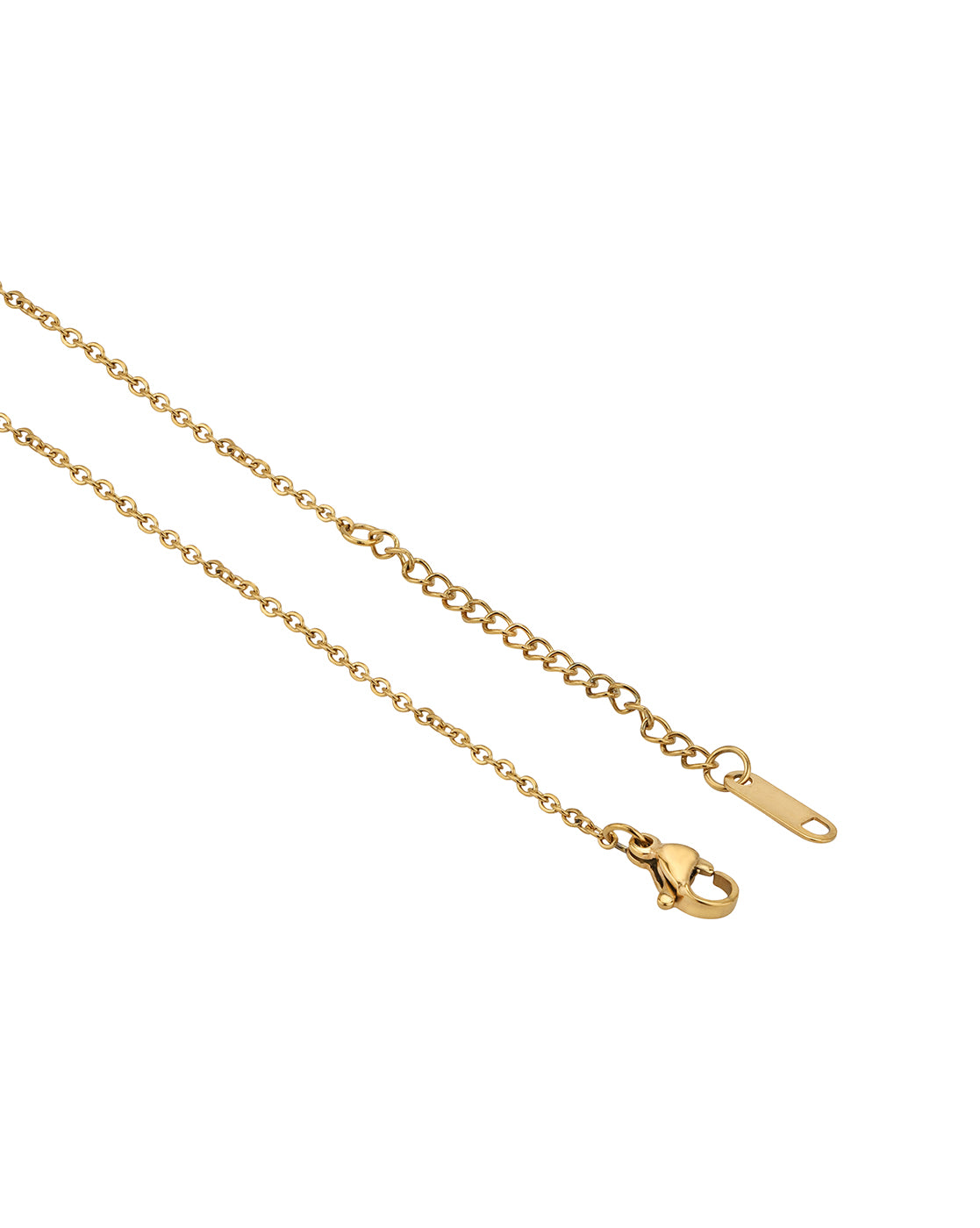 18kt Gold Plated Stainless Steel Green Malachite Lariat Necklace