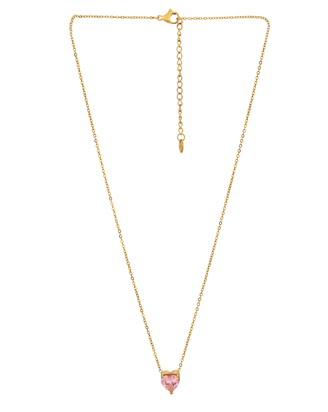 18kt Gold Plated Stainless Steel Heart Solitaire Necklace