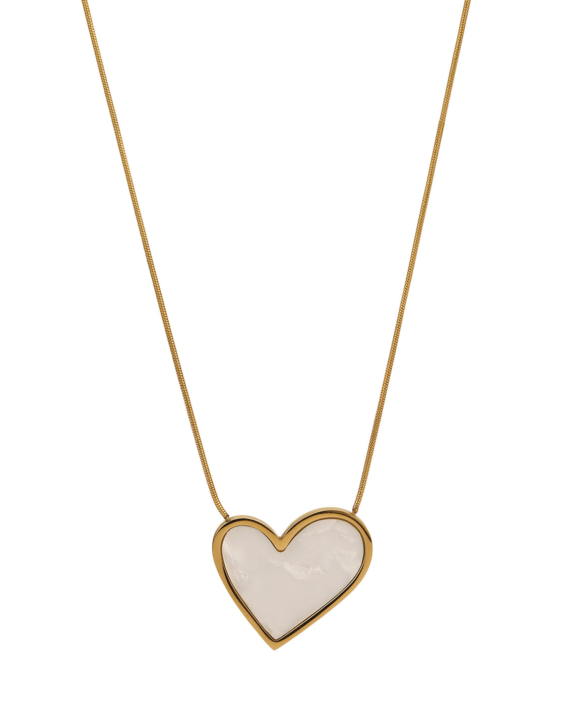 18kt Gold Plated Stainless Steel Shell Heart Necklace