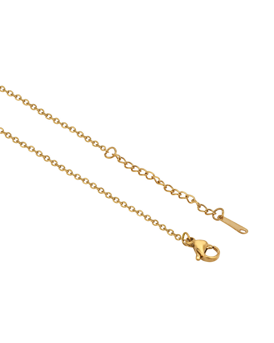 18kt Gold Plated Stainless Steel Green Enamel Heart Necklace