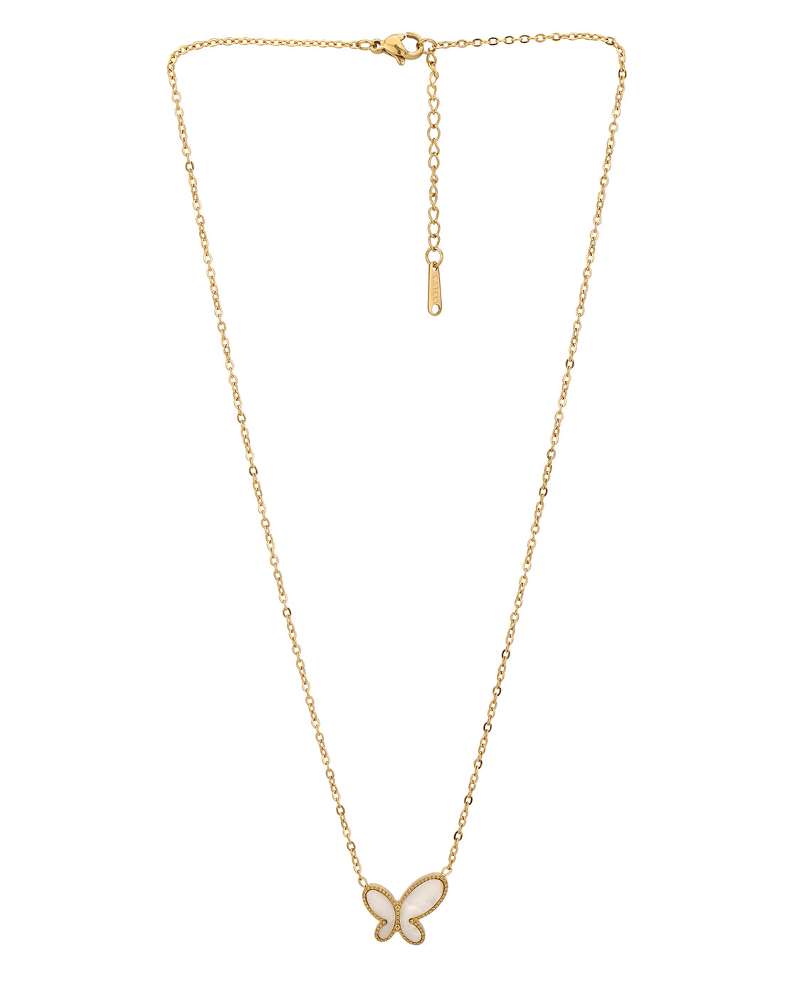 18kt Gold Plated Stainless Steel Shell Butterfly Necklace