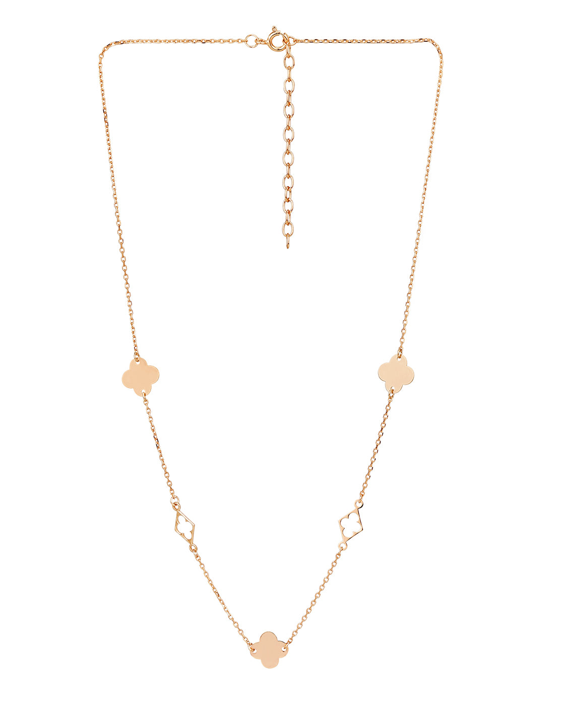 18kt Rose Gold Plated Four Clover Fancy Necklace